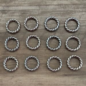 Twisted Rope Ring Set - 12 Pieces